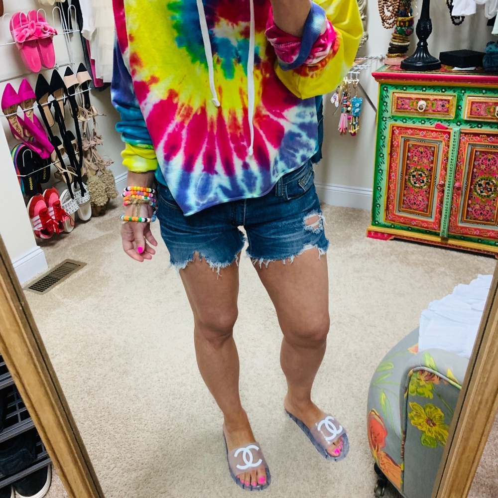 Denim cutoff shorts